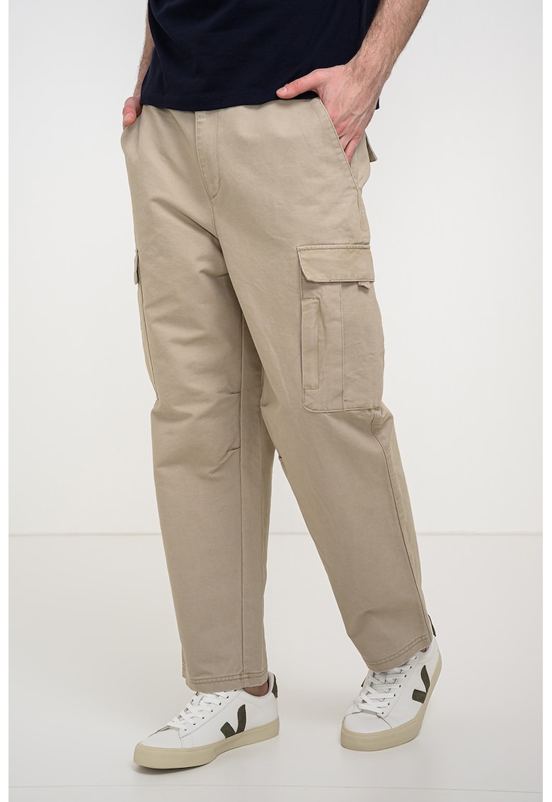 Pantaloni cargo cu croiala dreapta - Bej