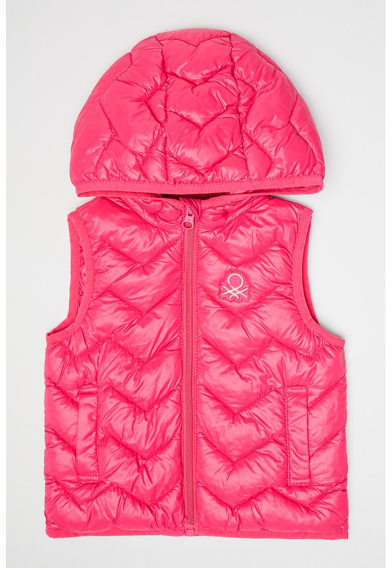 Vesta matlasata cu gluga - Fucsia