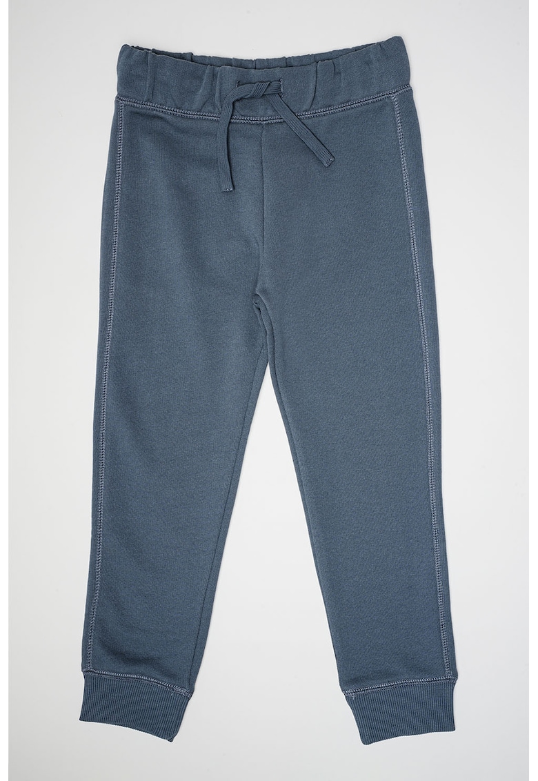 Pantaloni de trening din bumbac cu logo - Albastru prafuit