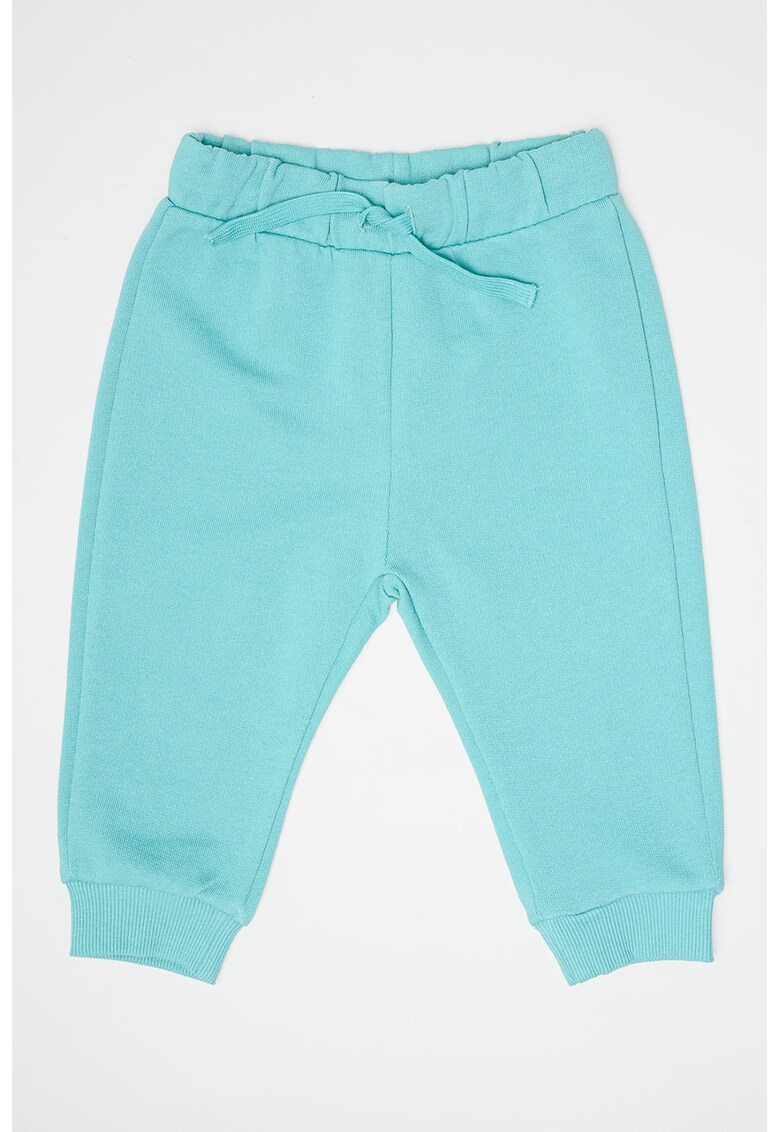 Pantaloni de trening de bumbac cu snur in talie - Verde persan