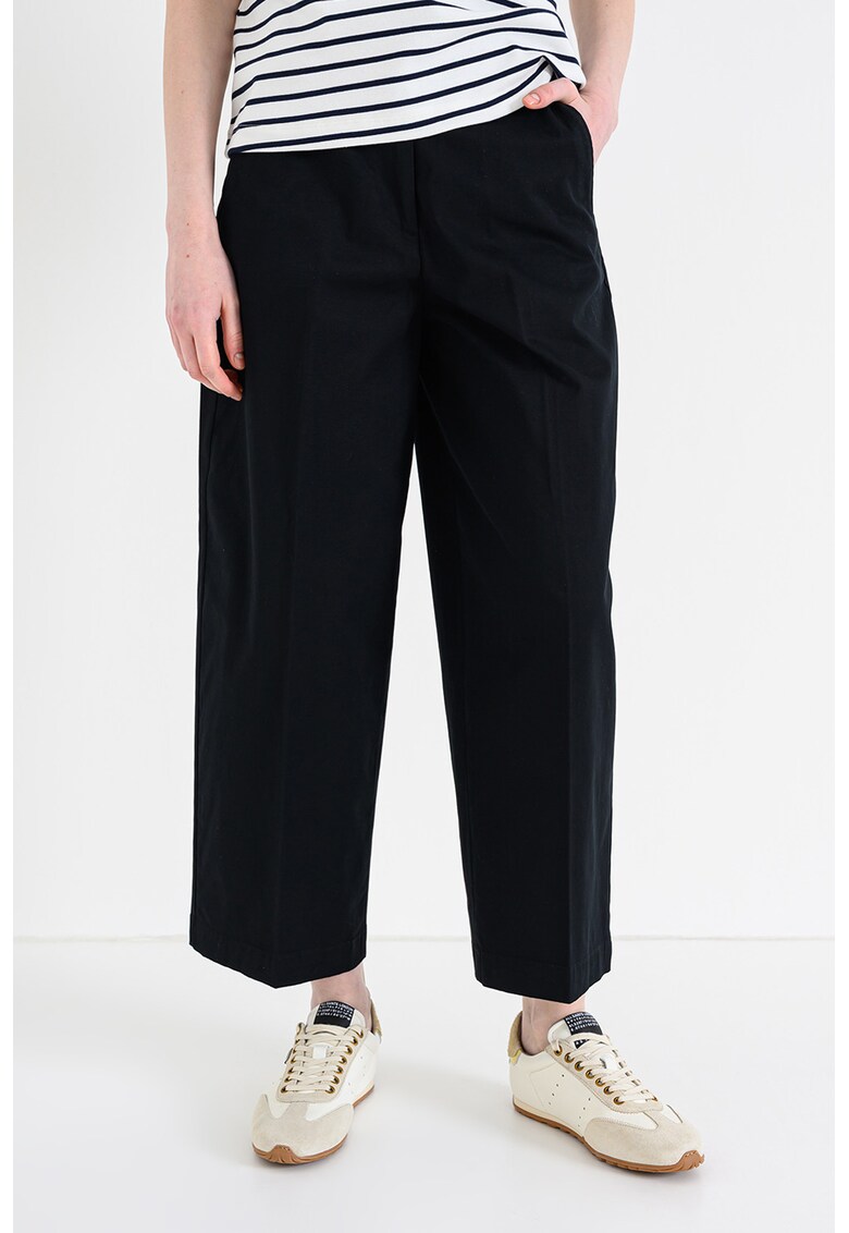 Pantaloni crop cu croiala ampla - Negru