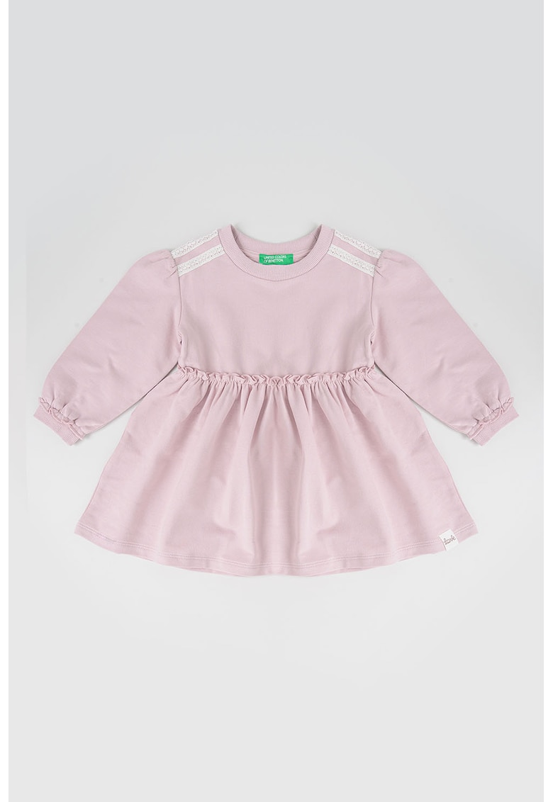 Rochie-bluza de trening cu talie elastica - Alb/Liliac prafuit