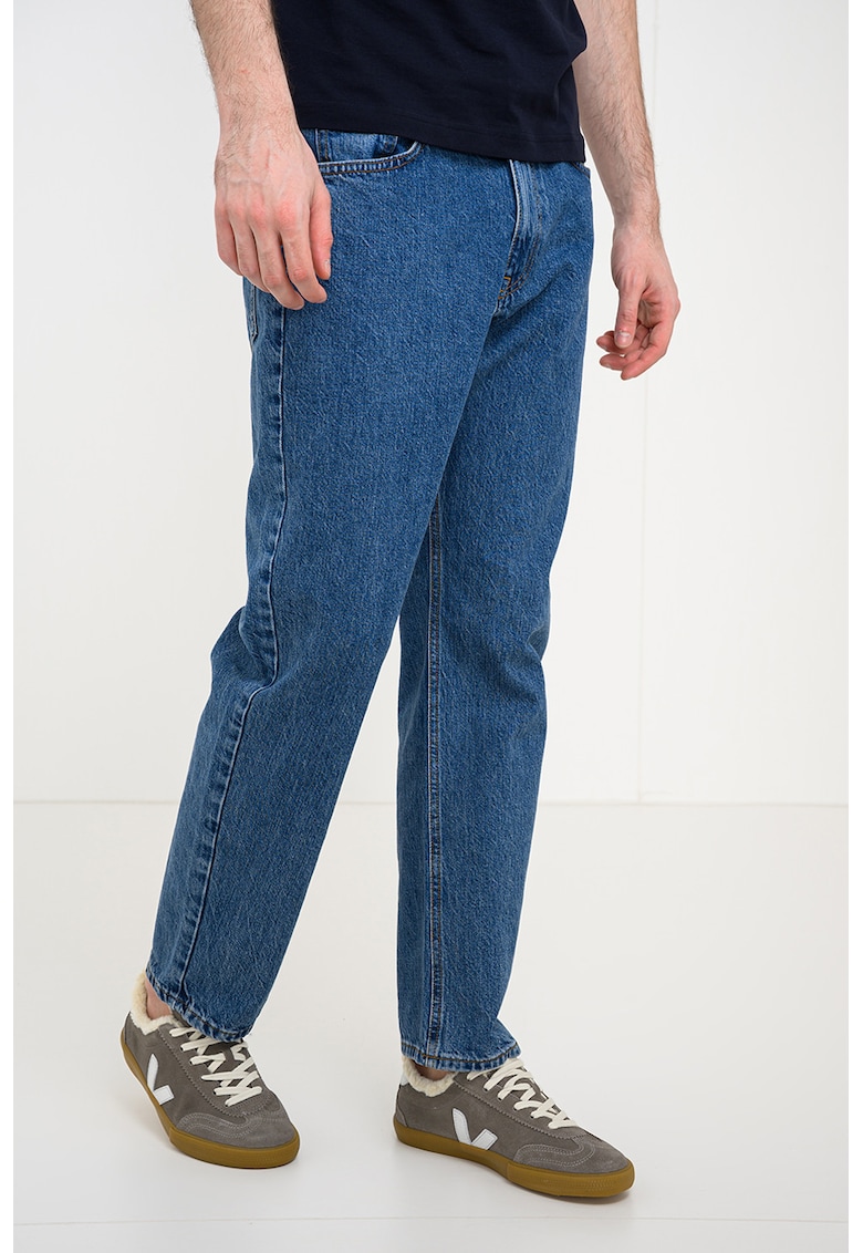 Blugi drepti cu talie medie - Albastru