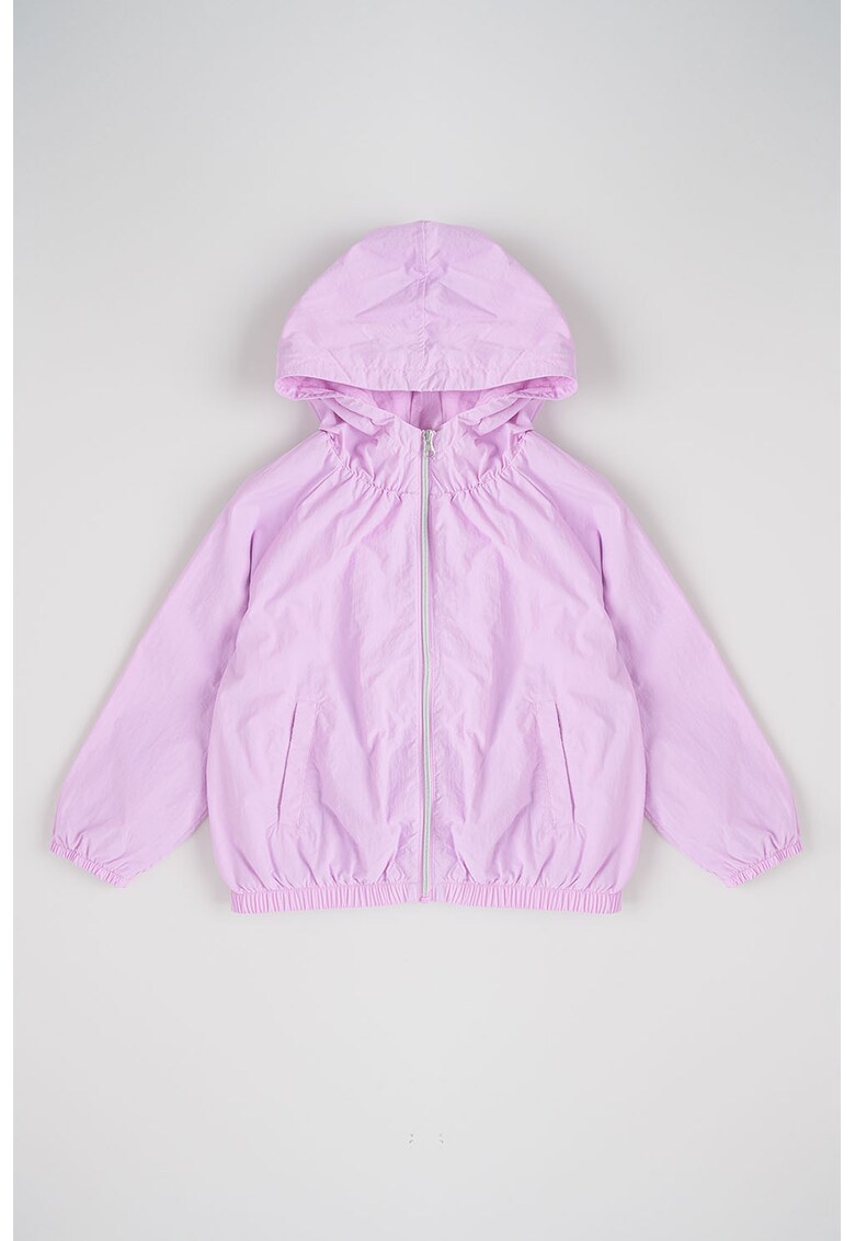 Jacheta subtire cu terminatii elastice si gluga - Lila