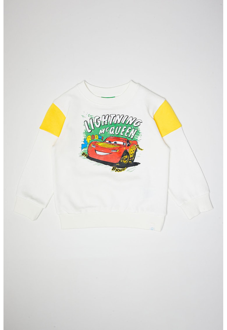 Bluza de trening din bumbac cu model grafic - Alb/Verde/Galben pai