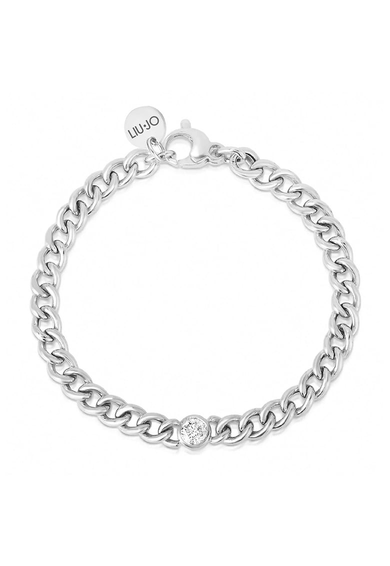 Bratara din otel inoxidabil decorata cu zirconia - Argintiu