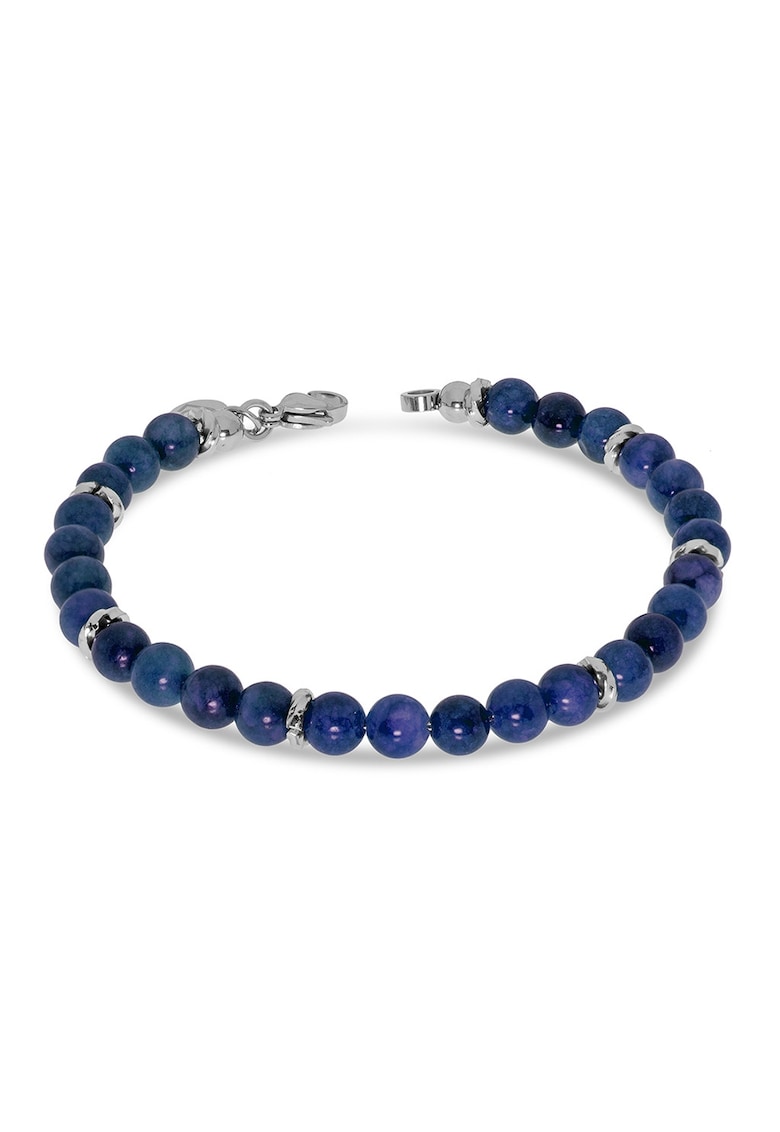 Bratara din otel inoxidabil cu margele - Albastru/Argintiu