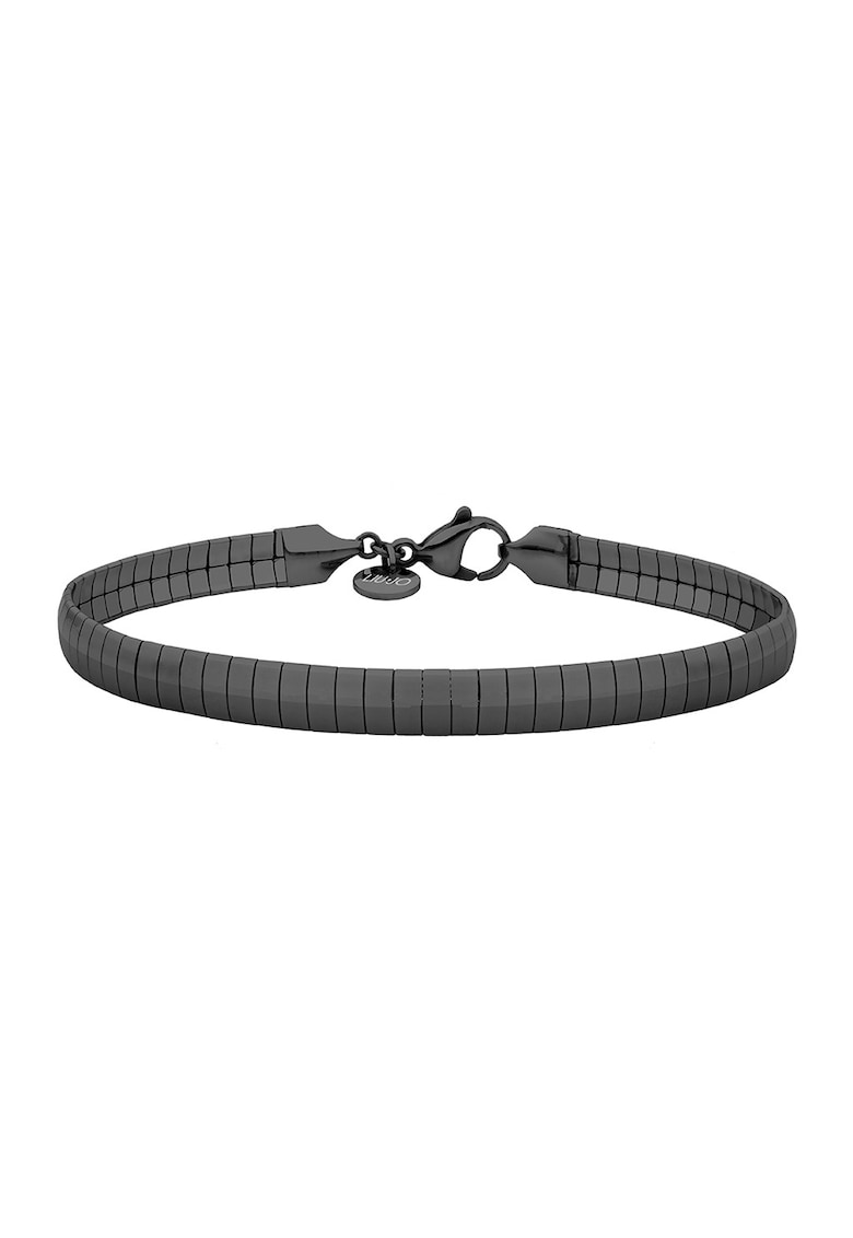 Bratara din otel inoxidabil cu element discret cu logo - Negru stins