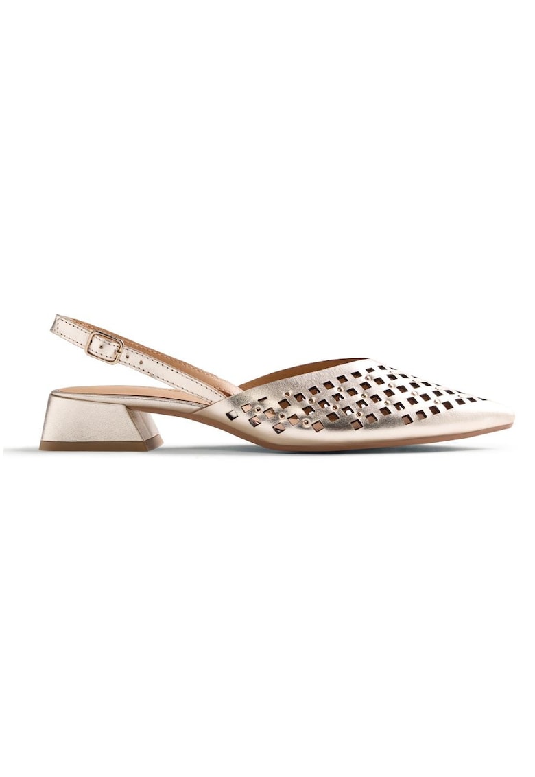 Pantofi slingback de piele Lagos - Auriu platinat