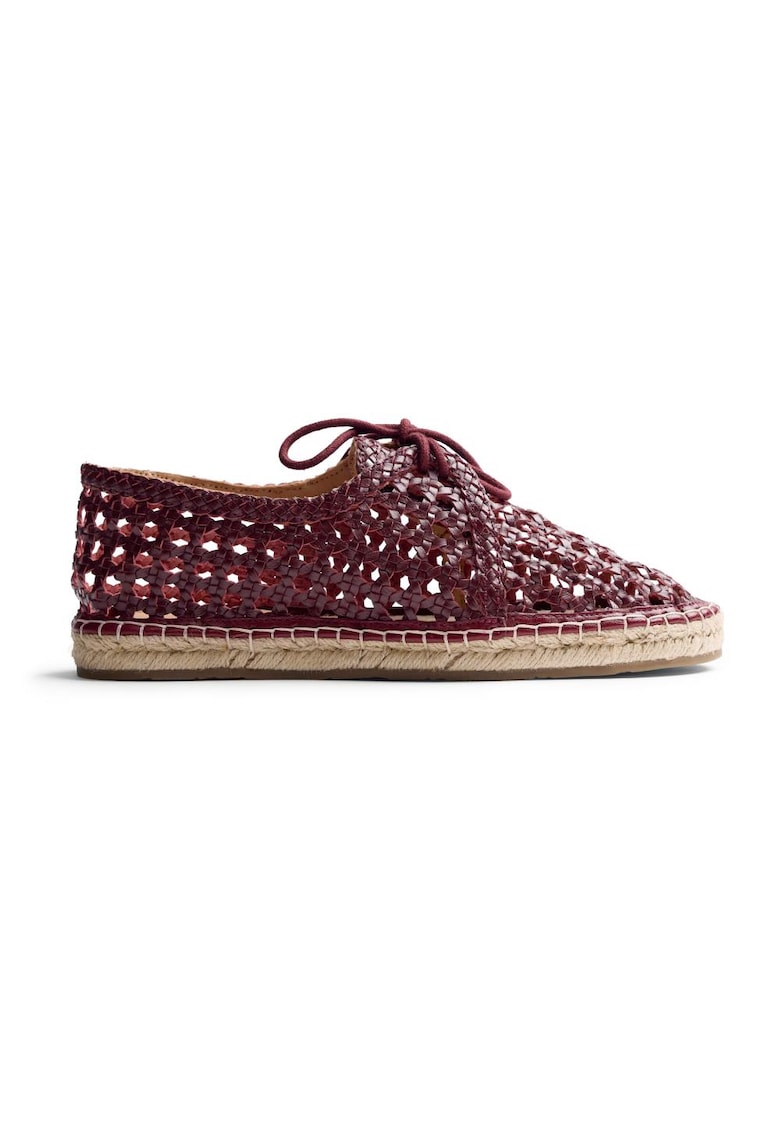 Pantofi de piele cu perforatii Hoburg - Visiniu