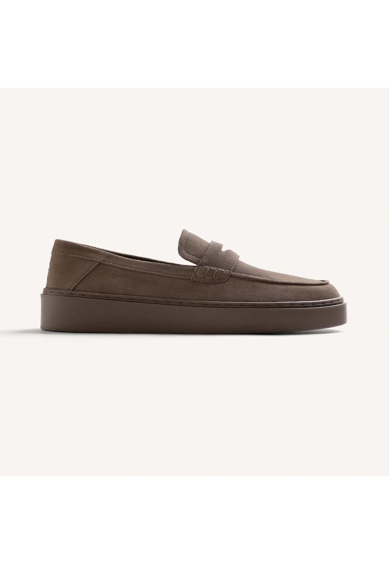 Pantofi loafer din piele intoarsa Imus - Maro taupe