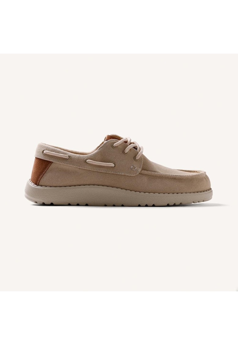 Pantofi boat din panza Kinango - Bej inchis
