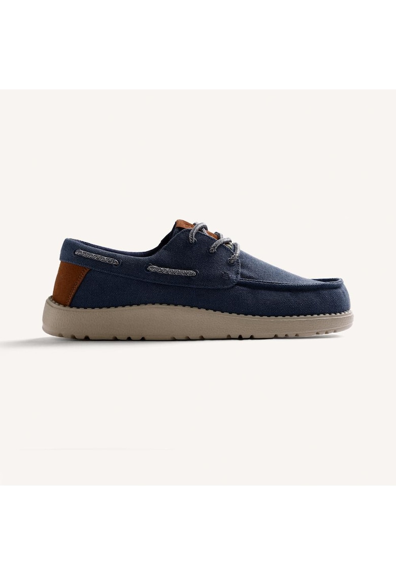 Pantofi boat din panza Kinango - Albastru cobalt/Bleumarin