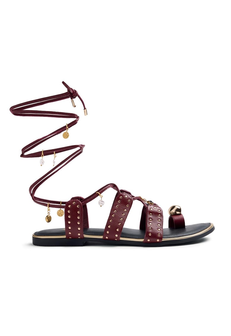 Sandale gladiator din piele Marsabit - Visiniu