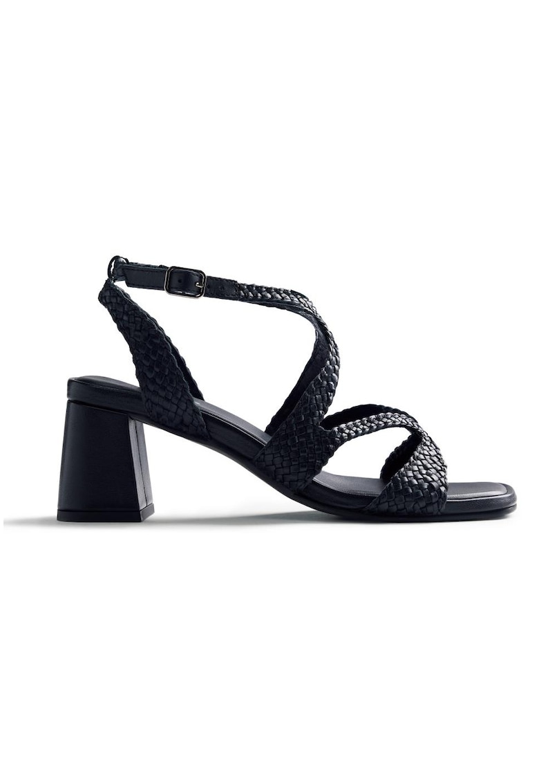 Sandale din piele cu aspect impletit Mohoro - Negru