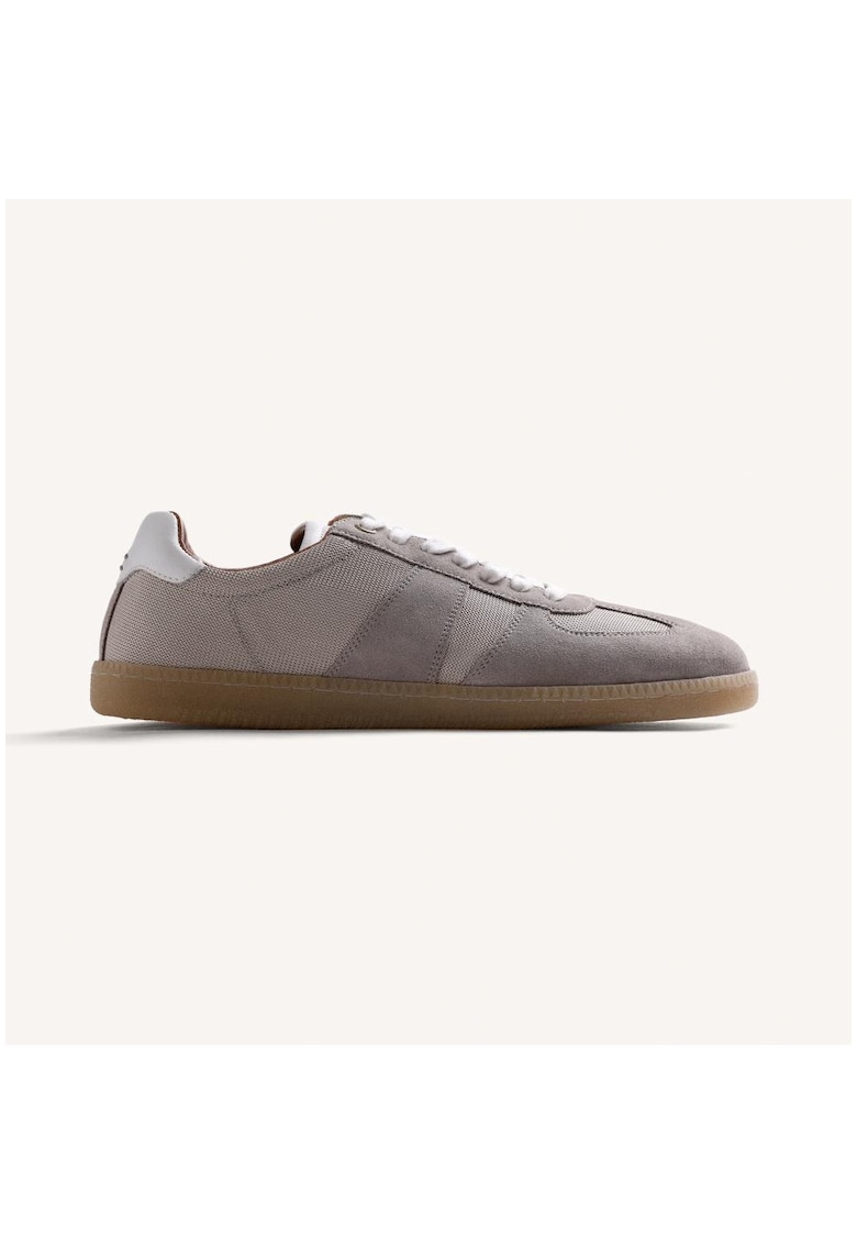 Pantofi sport Rongo Llow-cut din piele intoarsa - Maro taupe