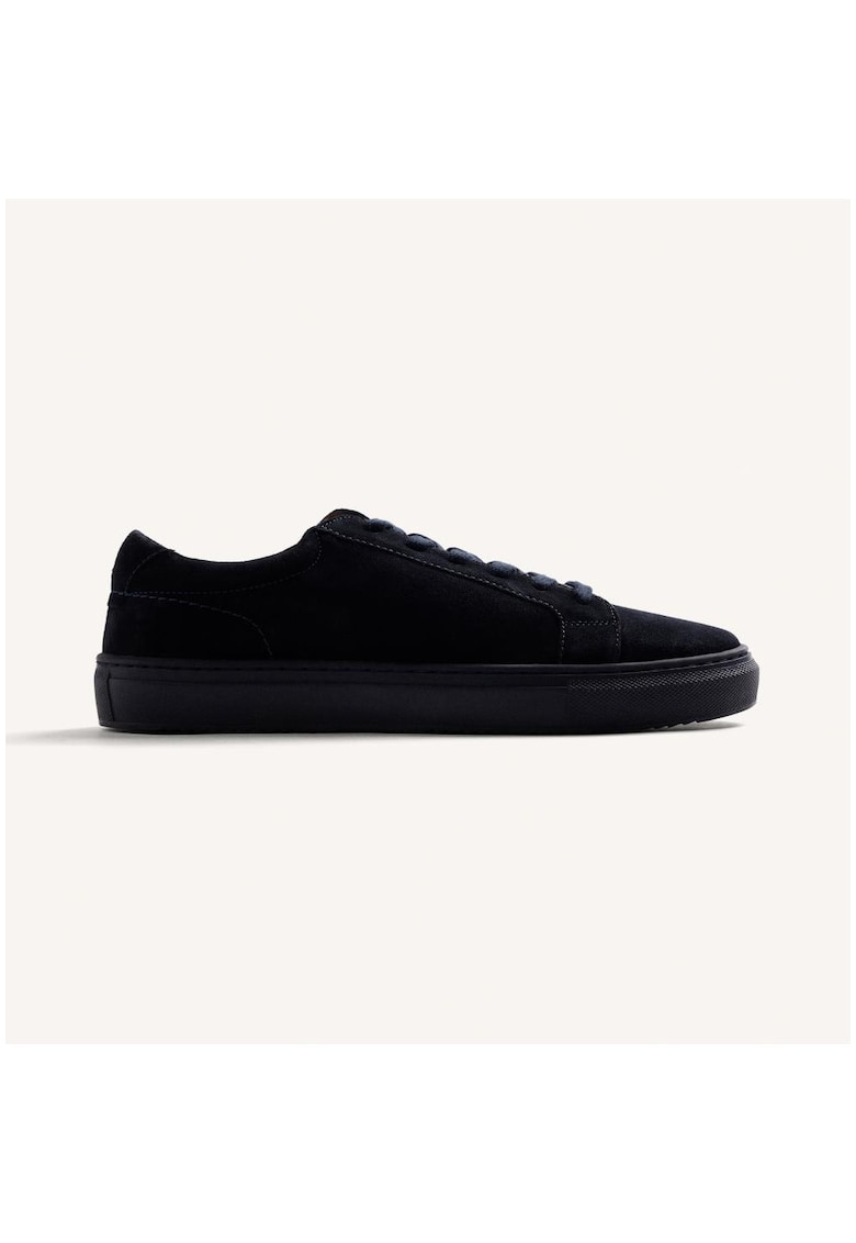 Pantofi sport low-cut din piele intoarsa - Albastru ultramarin
