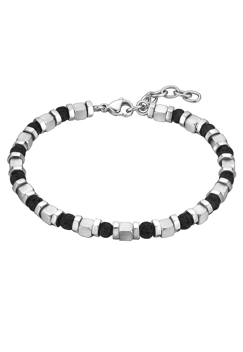 Bratara cu piatra lava - Argintiu