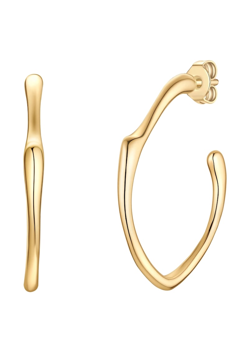 Cercei rotunzi cu aspect lucios - Auriu