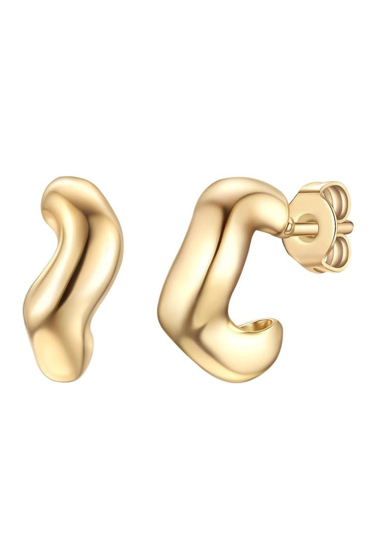 Cercei rotunzi cu aspect lucios - Auriu