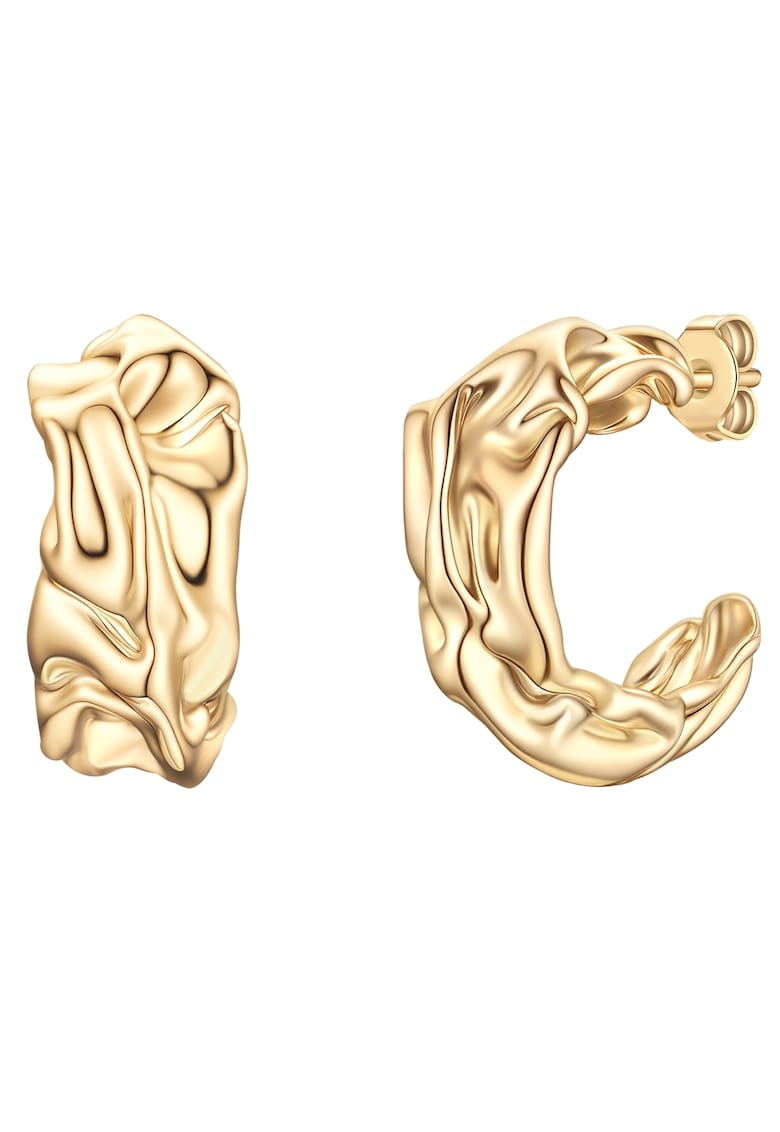 Cercei rotunzi cu model neregulat si aspect lucios