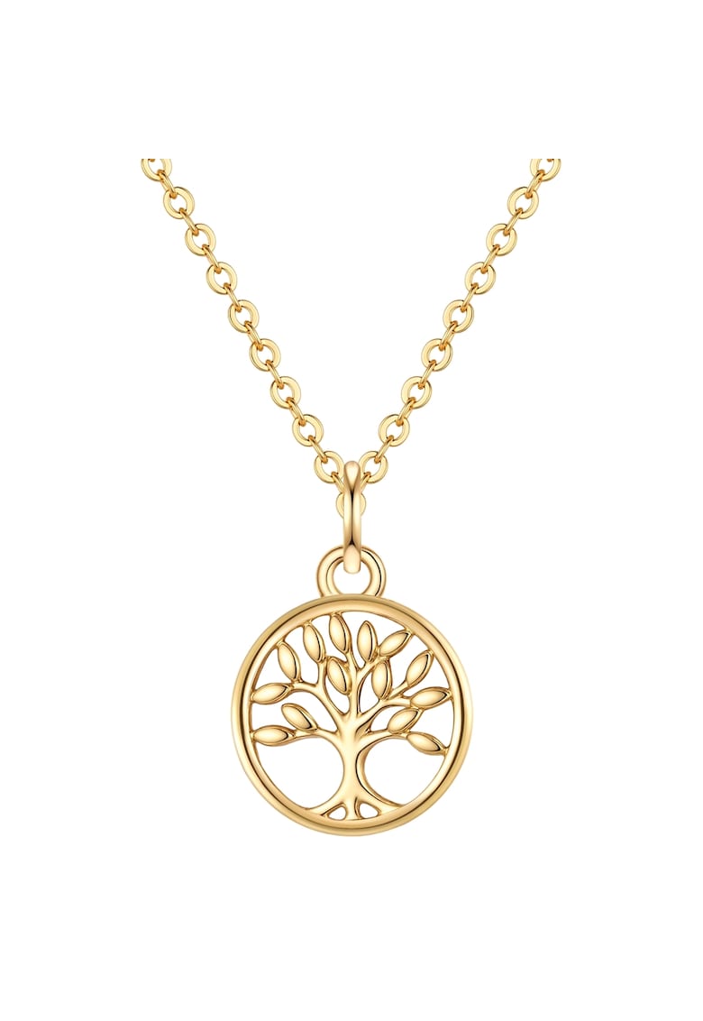Colieri placat cu aur de 14K si decorat cu pandantiv-copacul vietii - Auriu