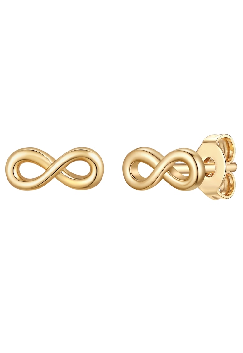 Cercei cu tija placati cu aur de 14K - in forma de simbolul infinitului - Auriu