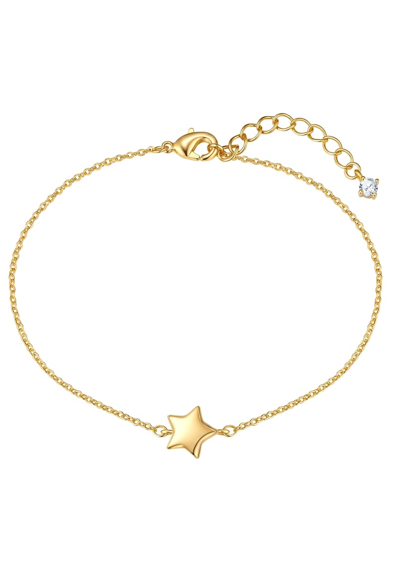 Bratara placata cu aur de 14K si decorata cu talisman in forma de stea si zirconia - Auriu