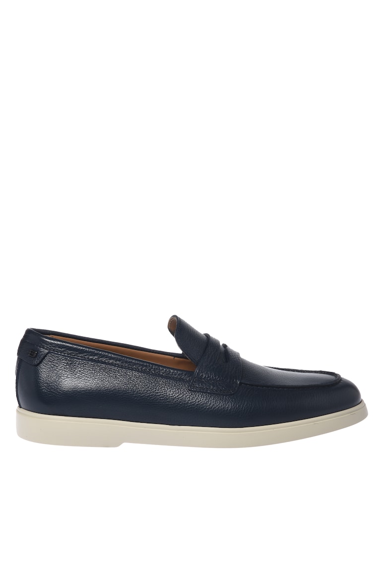 Pantofi loafer de piele cu logo - Albastru