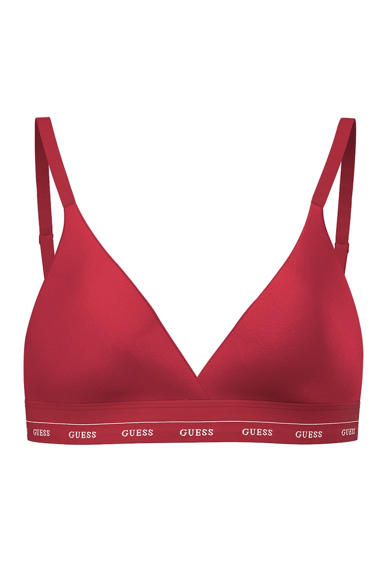 Sutien cu cupe triunghiulare si bretele ajustabile - Rosu vermillion