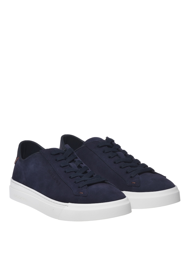 Pantofi sport low-cut de piele intoarsa - Albastru