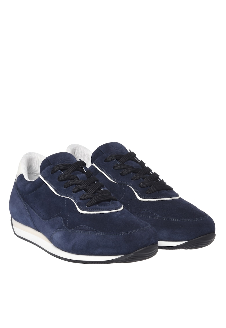 Pantofi sport wedge de piele intoarsa - Albastru