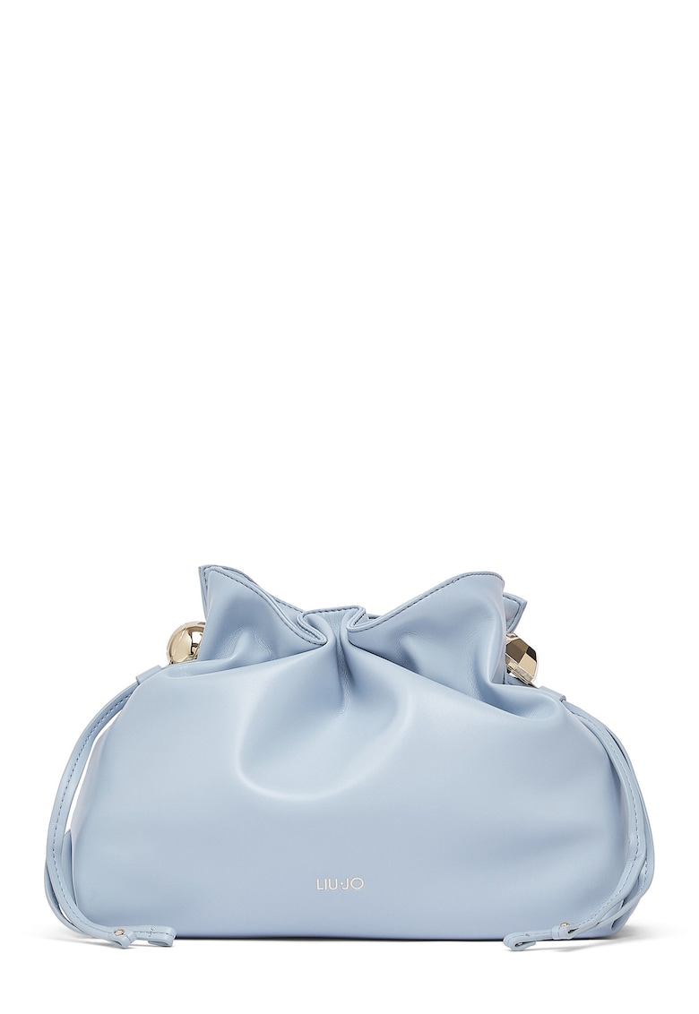 Geanta din piele ecologica cu bareta de umar si logo discret Medium Riccy