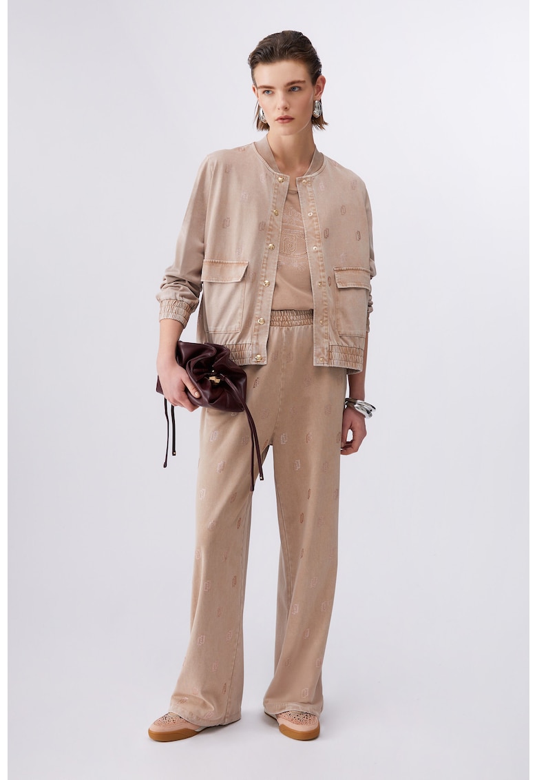 Jacheta bomber de denim - Bej
