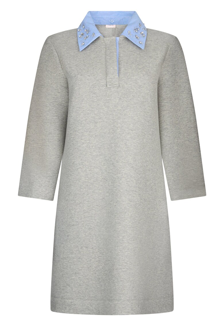 Rochie cu aplicatii pe guler - Gri