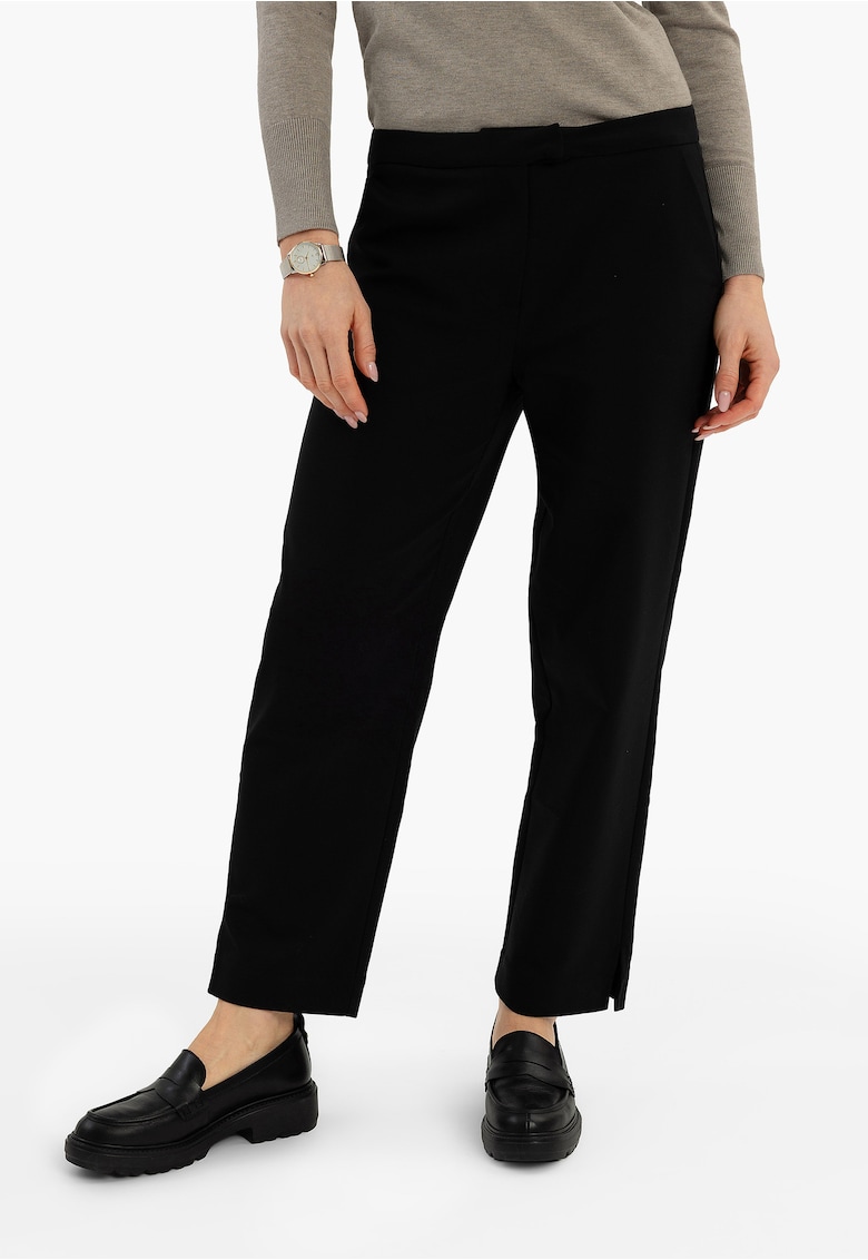 Pantaloni drepti dama - Regular Fit - picior cu musca scurta - R-Sami - negru - Negru