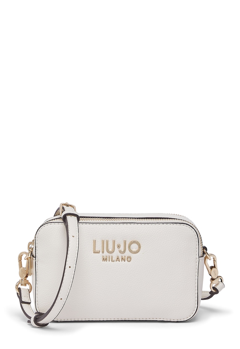 Geanta crossbody cu 2 compartimente - Alb murdar
