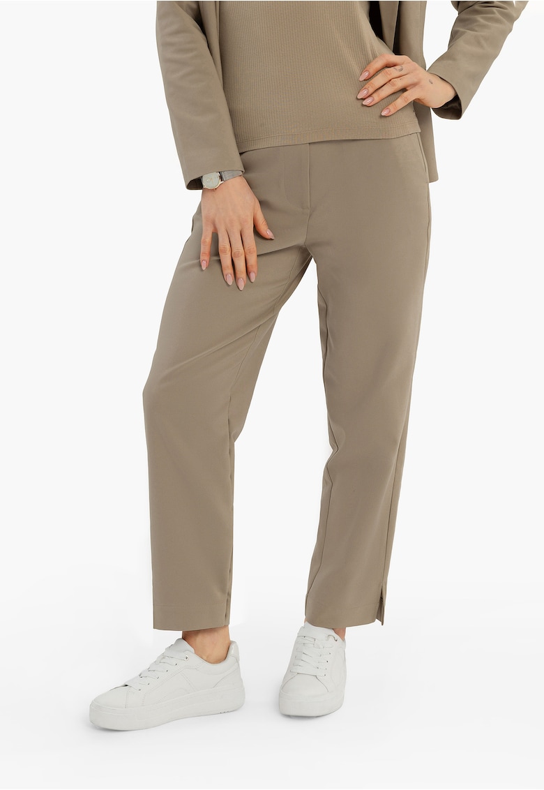 Pantaloni drepti dama - Regular Fit - picior cu musca scurta - R-Sami - bej - Bej