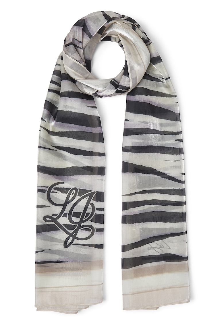 Esarfa cu model zebra - Negru/Bej deschis