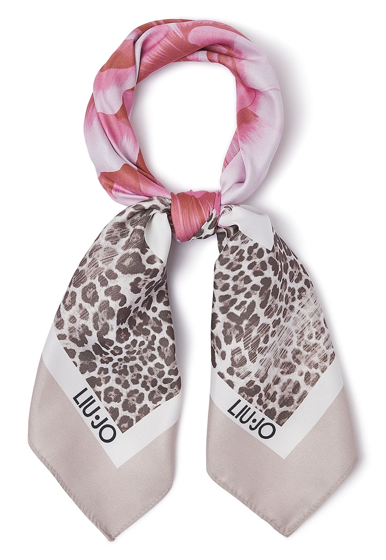 Esarfa cu model floral - Fucsia