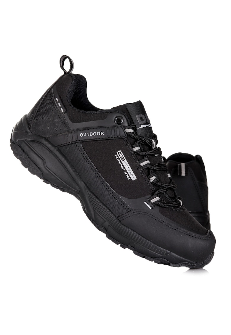 Pantofi sport de barbati trekking - negru - material sintetic - talpa cauciuc