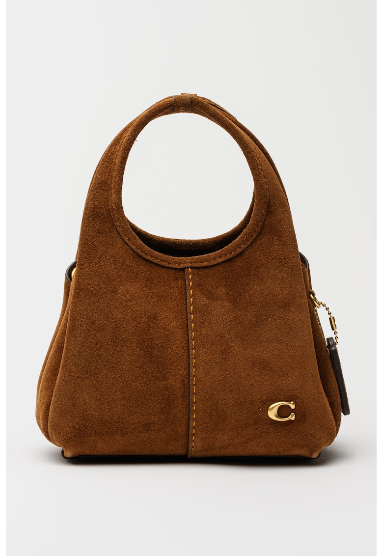 Geanta de piele intoarsa cu maner Lana - Maro Siena