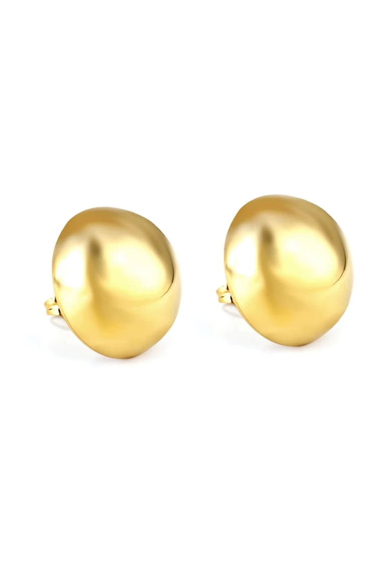 Cercei aurii - din otel inoxidabil - suflati cu aur 18k - forma bombata - Karena C2