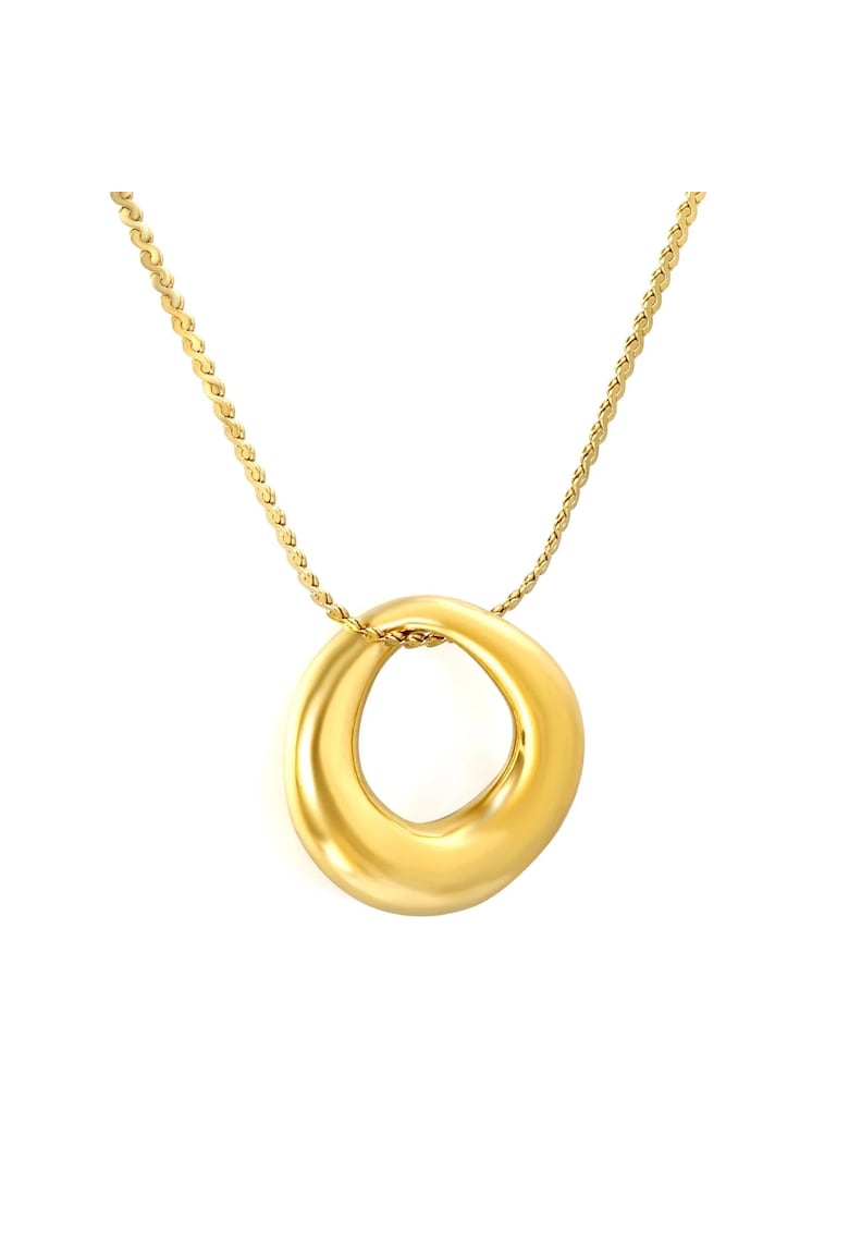 Colier auriu - din otel inoxidabil - suflat cu aur 18k - cu pandantiv minimalist - Kajana C1