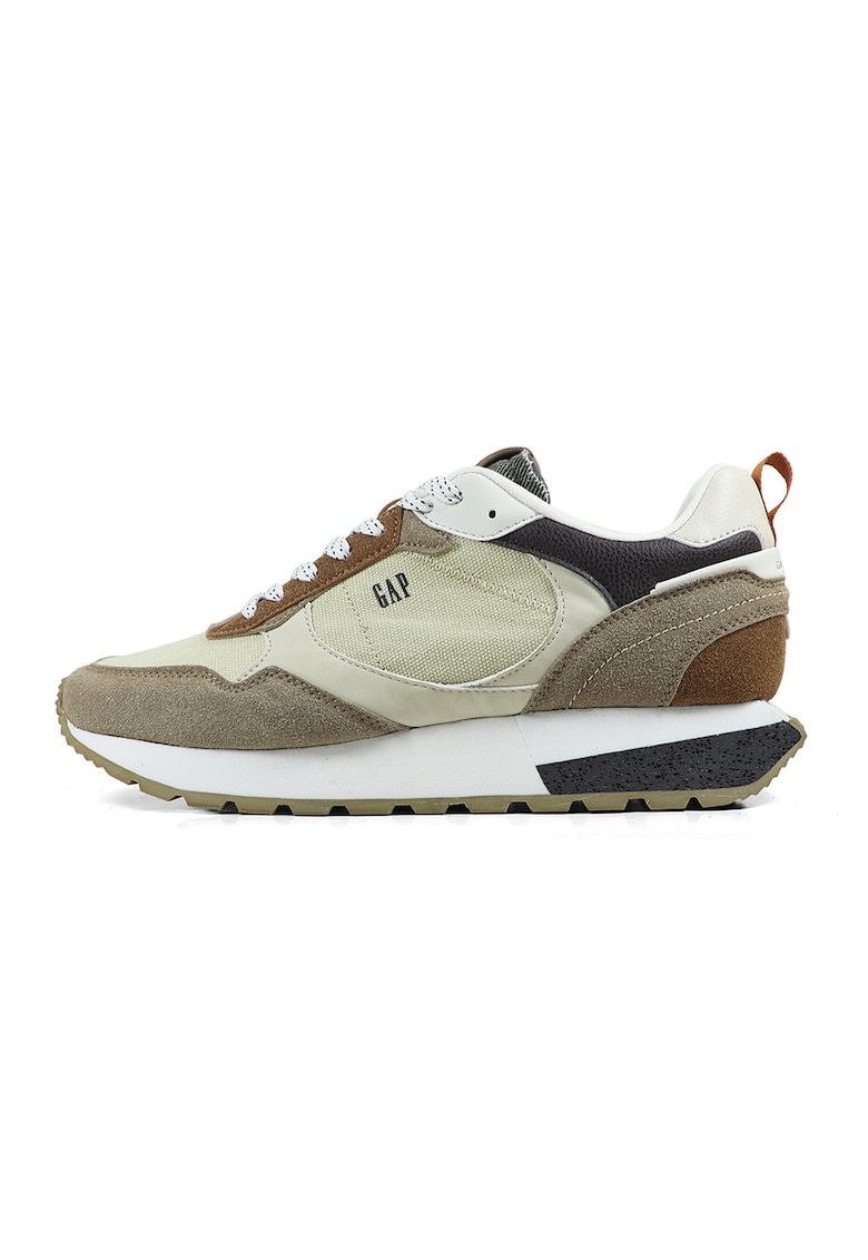 Pantofi sport colorblock - Maro deschis/Crem