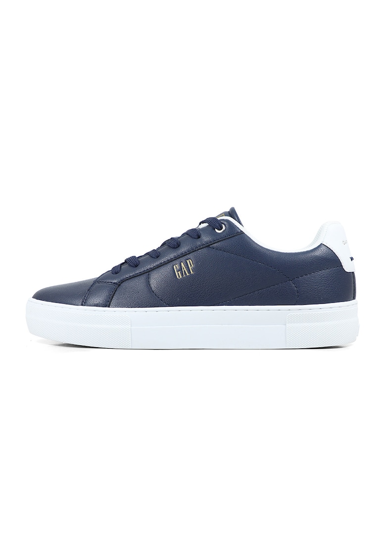 Pantofi sport low-cut de piele ecologica - Bleumarin