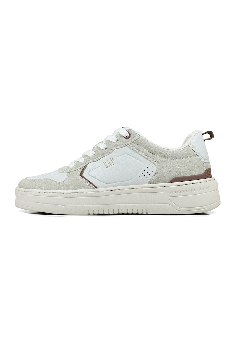 Pantofi sport low-cut cu perforatii - Alb/Alb murdar