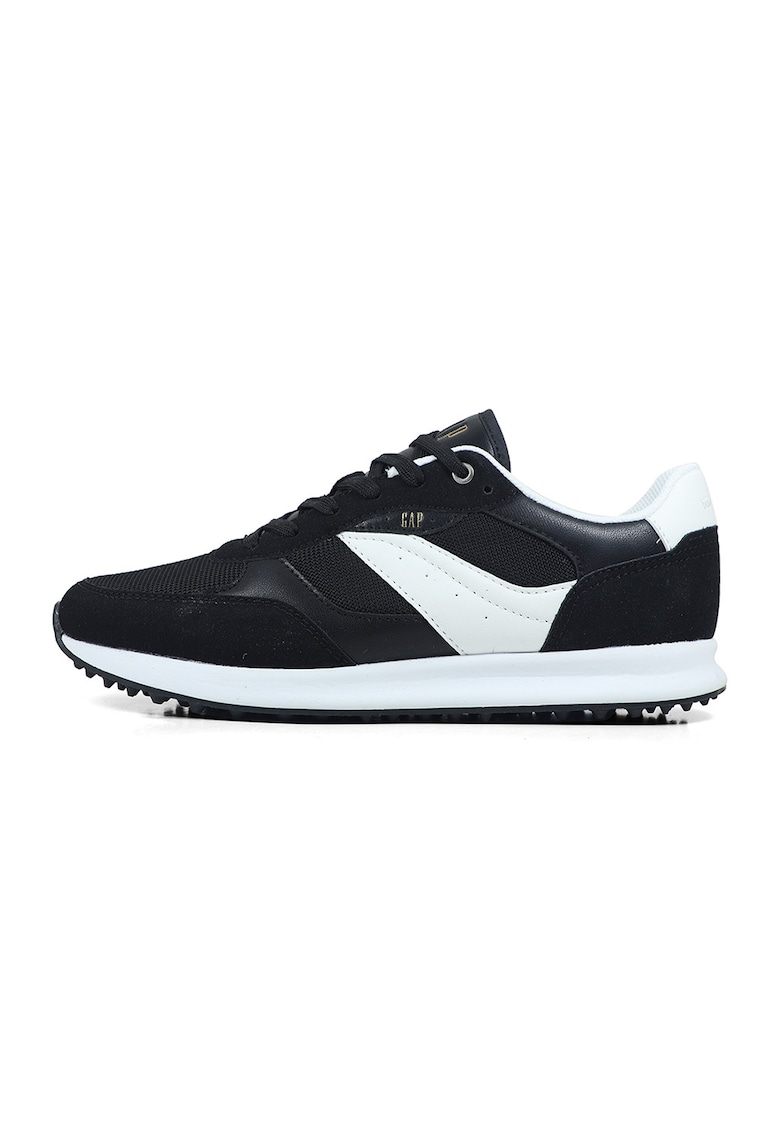 Pantofi sport low-cut cu doua nuante - Alb/Negru