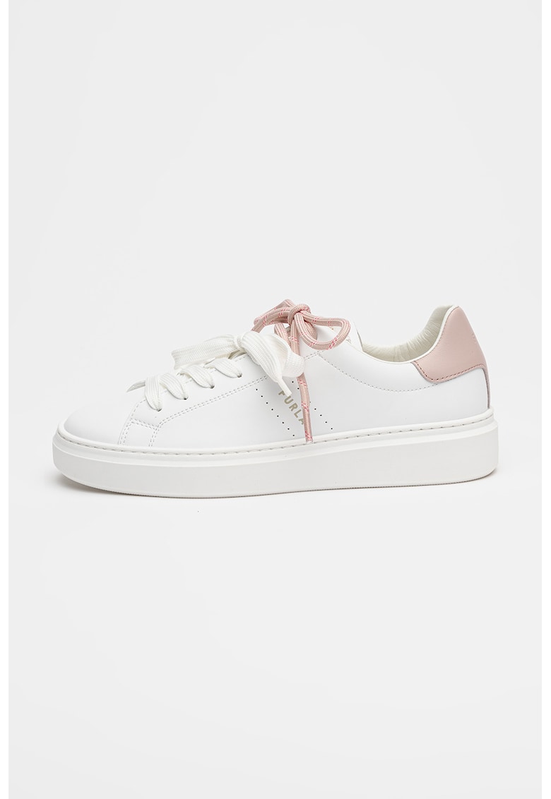 Pantofi sport low-cut din piele ecologica Hype - Alb/Roz deschis
