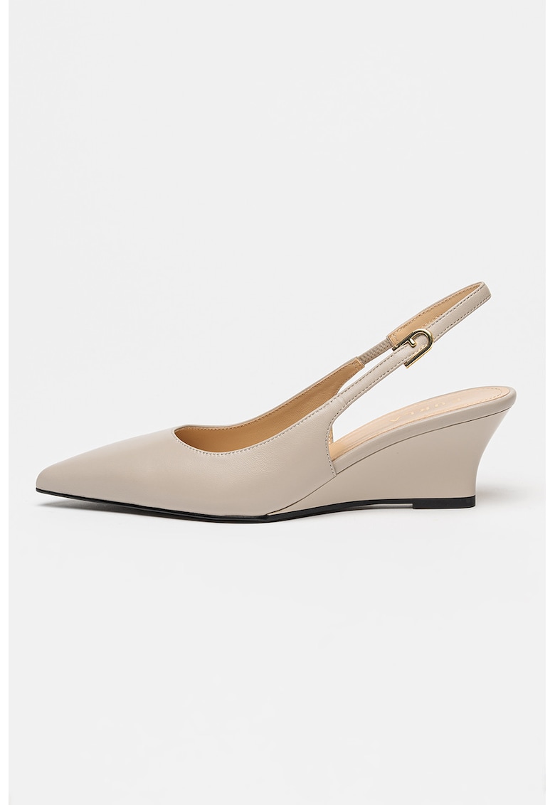 Pantofi din piele cu talpa wedge Luce - Grej